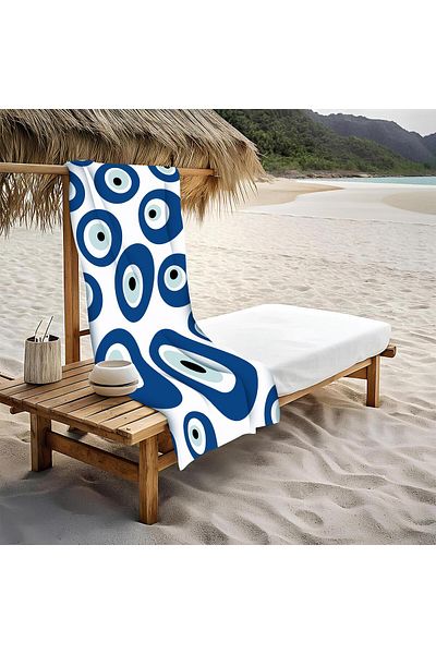 Doruklar Home Collection Πετσέτα θαλάσσης με σχέδιο μόντεμ - 80x160 CM Aqua65