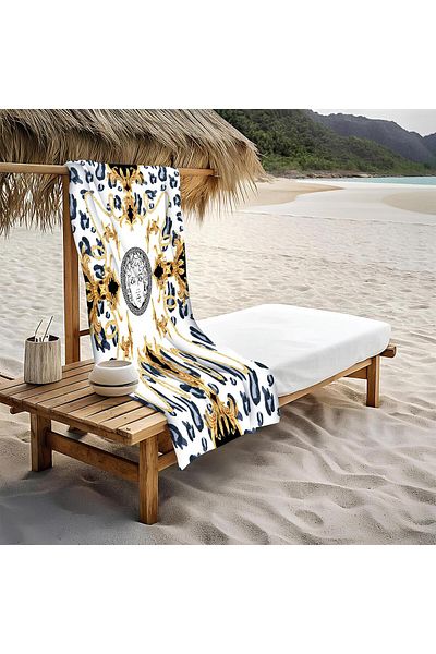 Doruklar Home Collection Πετσέτα θάλασσας με μοντέρνα σχέδια ψηφιακής εκτύπωσης 80x160 cm Lux16