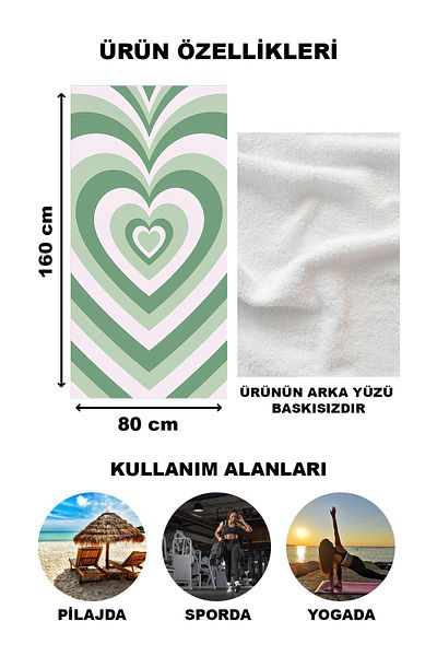 Doruklar Home Collection Πετσέτα θαλάσσης με μοντέρνο σχέδιο Peshtemal 80x160 CM Aqua09