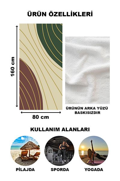 Doruklar Home Collection Πετσέτα θαλάσσης με μοντέρνο σχέδιο Peshtemal 80x160 CM Aqua03
