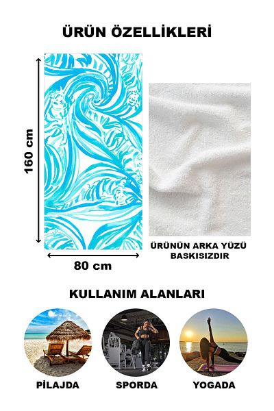 Doruklar Home Collection Πετσέτα θαλάσσης Peshtemal με μοντέρνο σχέδιο 80x160 CM (OPT27)