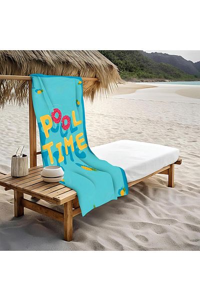 Doruklar Home Collection Modern Patterned Beach Sea Towel Peshtemal 80X160 cm Aqua33