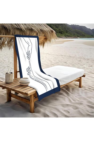 Doruklar Home Collection Πετσέτα θαλάσσης με μοτίβο δημιουργίας του κατορθωτή Peshtemal 80x160 CM NRM06