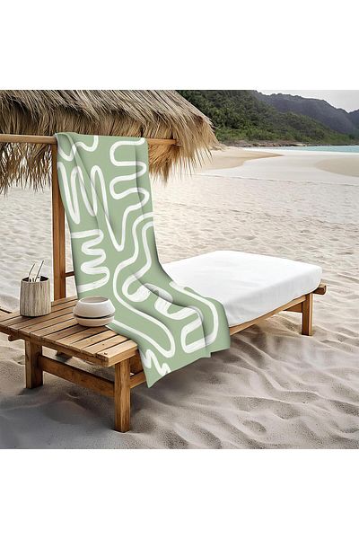 Doruklar Home Collection Πετσέτα θάλασσας με μοντέρνο σχέδιο Peshtemal 80x160 CM Aqua26