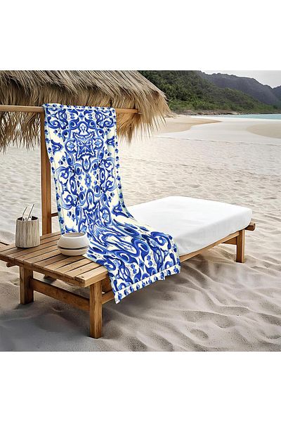 Doruklar Home Collection Πετσέτα θαλάσσης παραλίας με μοντέρνο σχέδιο 80x160 CM