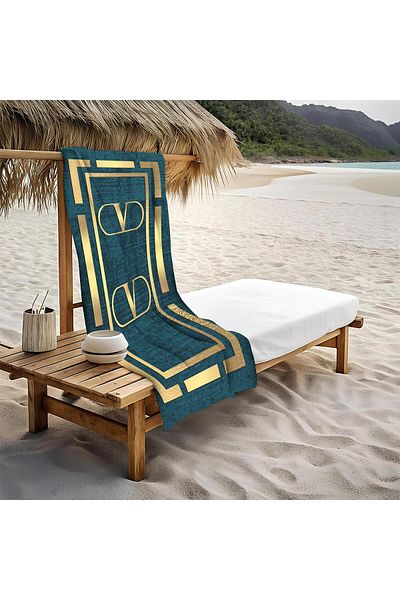 Doruklar Home Collection Πετσέτα θάλασσας με μοντέρνα σχέδια ψηφιακής εκτύπωσης 80x160 cm Lux41