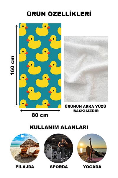 Doruklar Home Collection Πετσέτα θαλάσσης παραλίας με μοντέρνο σχέδιο Peshtemal 80x160 CM Aqua01