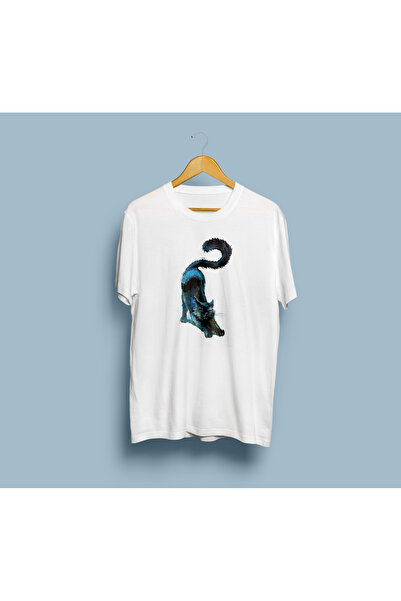 eioswear تي شيرت بتصميم قطة كبير الحجم للجنسين