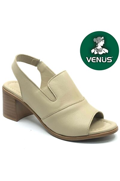 Venüs صندل نسائي من الجلد الطبيعي المريح لتقويم العظام باللون البيج