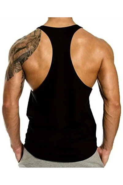 MUTLUGYM Μπλουζάκι γυμναστικής Fitness Gym Tank Top Athlete Training Tank Μαύρο με λεπτές τιράντες (HUSTEL)