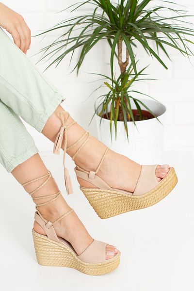 derithy Wedge Heel Comfort Poly Sole Single Strap Ankle Soft Sandal Summer Shoes-ten