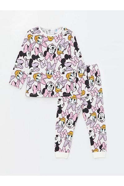 LC Waikiki LCW baby Crew Neck Baby Girl Shorts Pajamas Set