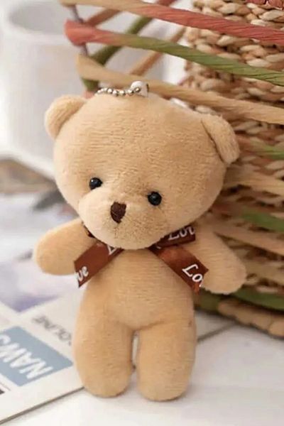ALSHOP قطعتان من مجموعة حاملة المفاتيح على شكل دمية دب لطيفة باللون البني الكريمي I Love You Sweet Bear Lover