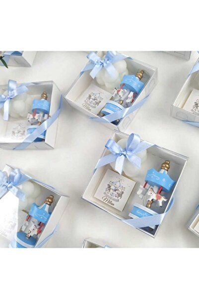 3DLuxeDekor Doğum Hediyesi, Hoşgeldin Bebek Atlı Karınca, Mum, Çikolatalı Set...