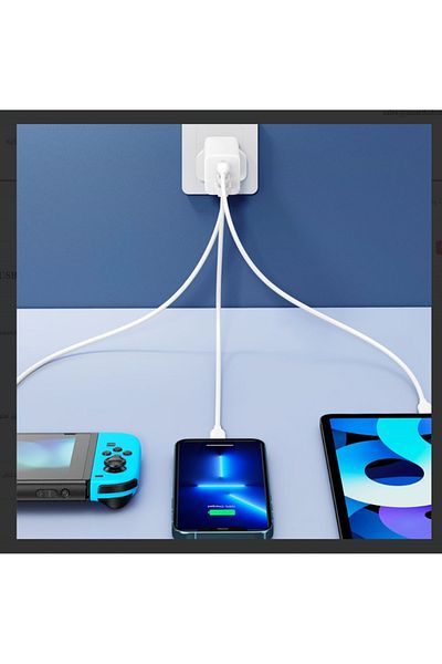 RavPower 65W Charger - 2 PD Ports and 1 USB Port - White