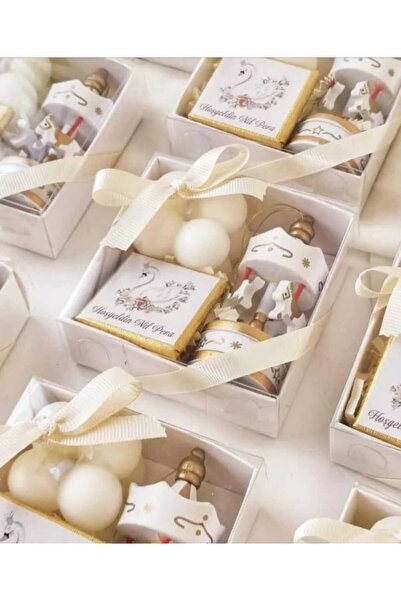 3DLuxeDekor Doğum Hediyesi, Hoşgeldin Bebek Atlı Karınca, Mum, Çikolatalı Set Hediyelik 10 ADET