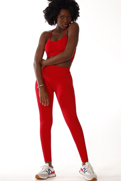 quitaly Virtus Push up Red Seamless Drawstring Leggings