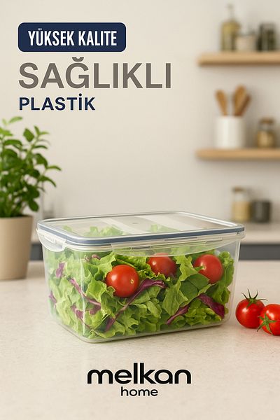 Melkan Home Locked Large Storage Container 10 Liter Gasketed Airtight Storage Container Transparent 20 Cm