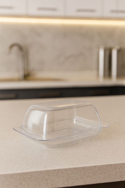 Melkan Home Transparent Butter Bowl with Lid - Practical Storage Container for Refrigerator and Kitchen - Butter Storage Container