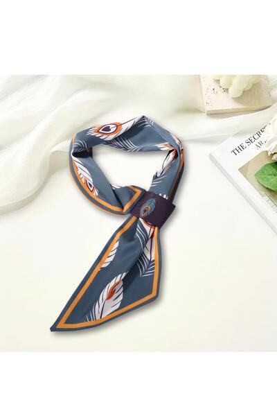 nurfem Tüy Desenli Çift Taraflı Kullanıma Uygun Kadın Kravat Fular