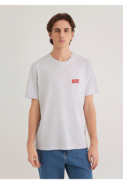 Mavi Γκρι μπλουζάκι με λογότυπο κανονική εφαρμογή / κανονική κοπή 0611714-82498