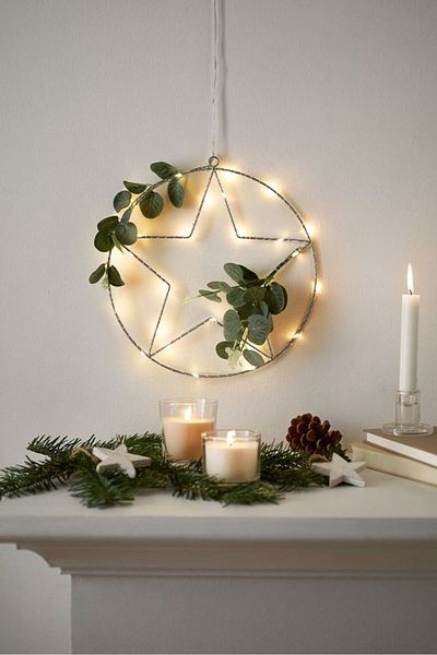 Tchibo LED Ring Star Leaves Decoration, Green Combo