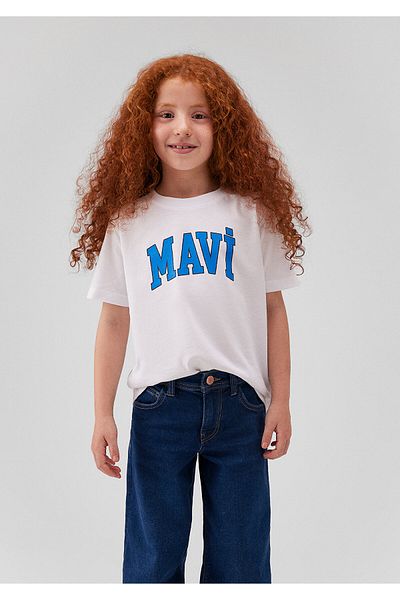 Mavi Tricou alb cu sigla imprimat Regular Fit 7610109 -70000