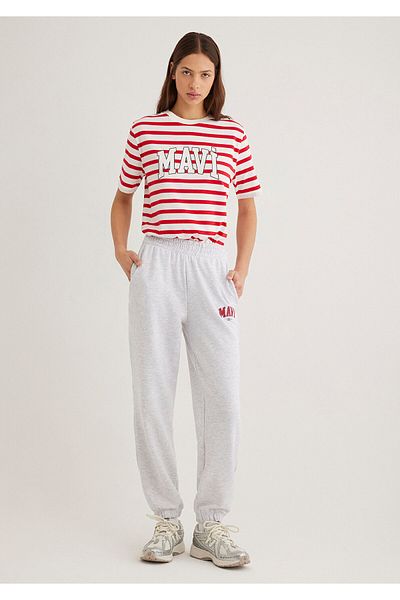 Mavi Graue Jogginghose mit Logo-Aufdruck - 1010757 -85438