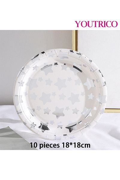 Youtrico Disposable Tableware 10pieces-18*18cm Ideal For Wedding Plating/birthday Party Table Decoration
