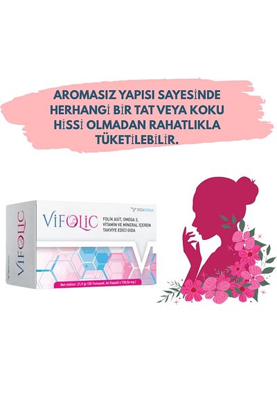 Tedafarma Vifolic - Food Supplement with Omega 3 and Vitamin / 30 Soft Gel Capsules