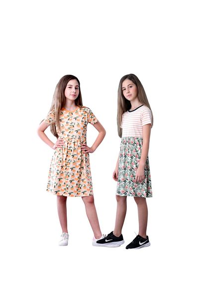 Victor and Jane MULTIPACK -GIRLS CASUAL PRINTED DRESS (2 PC)