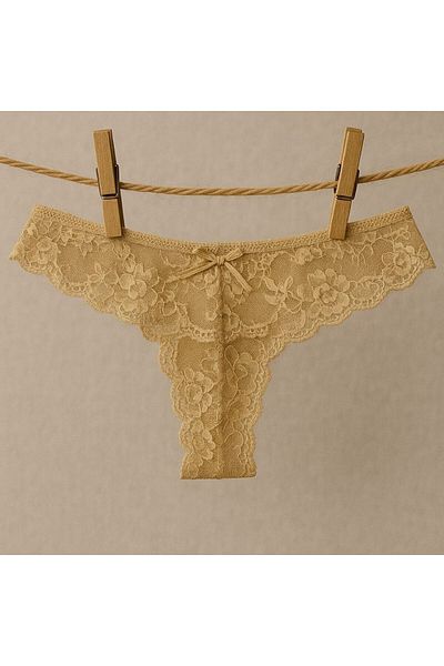 enmodaiçgiyim Tanga de lux din dantelă pentru femei Nude Color