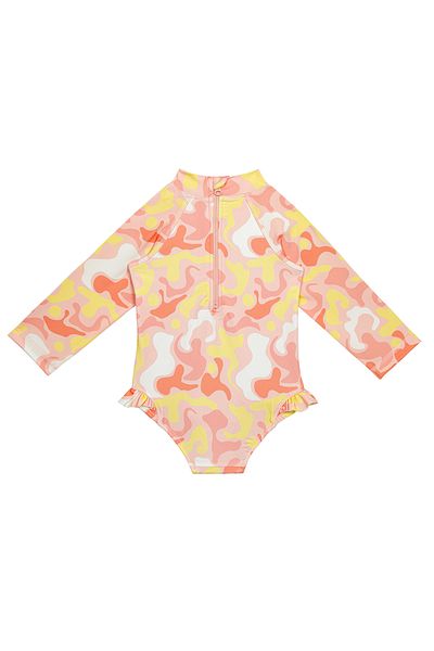 SAND MOTHER Uv Protection Long Sleeve One Piece Girls Swimsuit