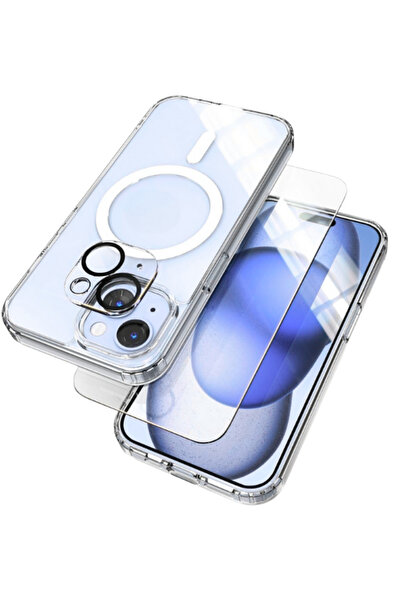 Evax (3 in 1) iPhone 15 Compatible 1 Magsafe Case + 1 Screen Protector + 1 Ca...