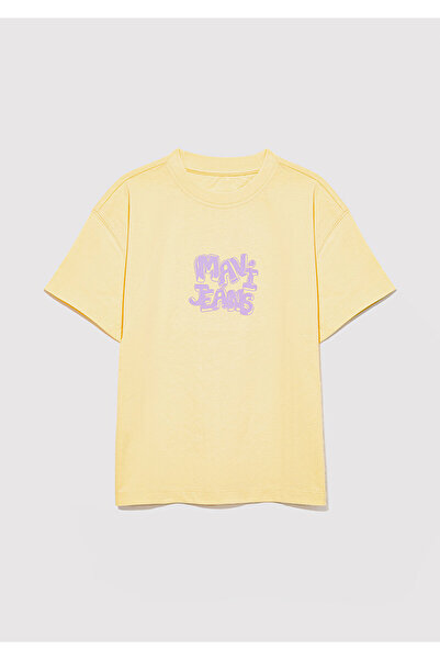 Mavi Nyomtatott sárga póló, laza szabású / laza, laza szabású 7610337 -71305