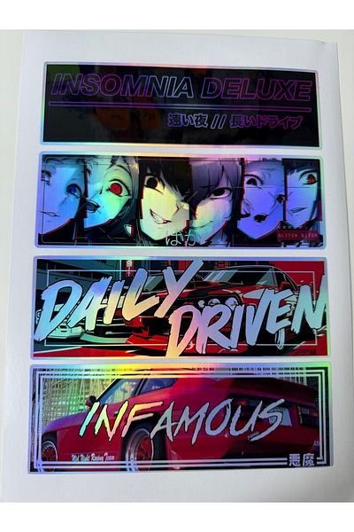 cakaybu Car Glass Hologram Printed Sticker (Sticker)