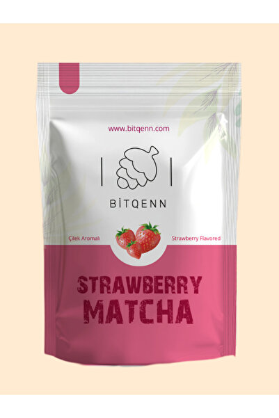 BİTQENN Çilekli Matcha Çayı / Tozu 50 gr