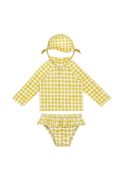 SAND MOTHER Baby Girl Swimsuit Set with Uv Protection Long Sleeve