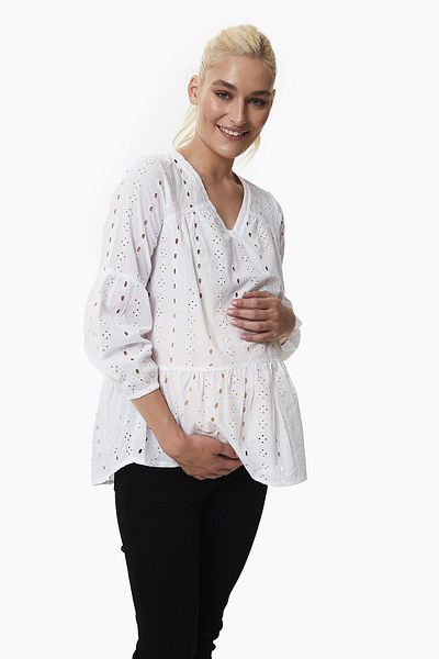 Style The Bump Bluză de maternitate cu dantelă violetă