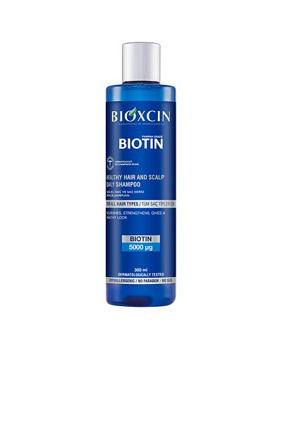 Bioxcin 300 ml Biotin denní šampon - zklidňující, hypoalergenní čistící pro citlivé vlasy a pokožku