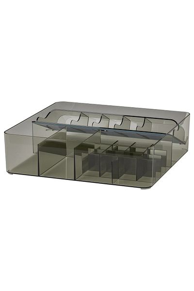 IKEA 32X31X9Cm Smoked Color Makeup Organizer Box Inside the Drawer