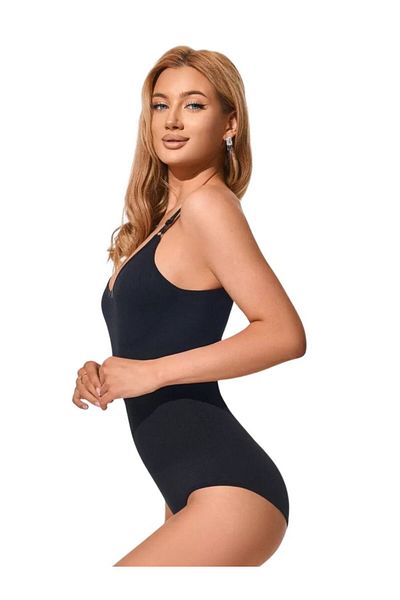 MİSTİRİK Black Mamey Bottom Hook - Snap Fastener Regional Firming Corset Abdominal Toning