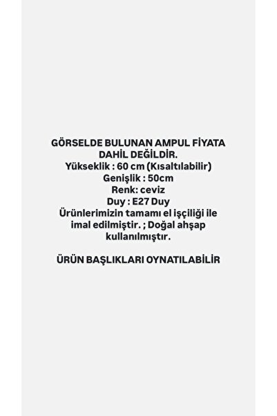 Aysem Wood Oynar Başlıklı Ahşap Rustik Avize Otantik Masif Salon Cafe Otel