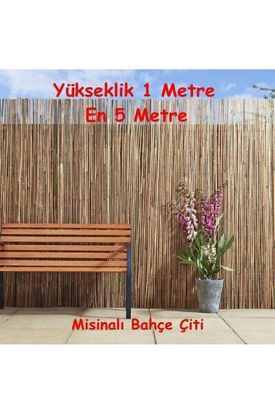 Ersa Hediyelik Kamış Çit Bambu Çit Hasır Çit 1x5 Metre Yükseklik 1 Metre En 5 Metre Doğal Kamış Gölgelik 1x5 Metre