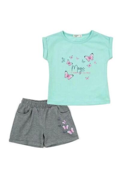 Zekids Set pantaloni scurți fluture din bumbac pentru fete