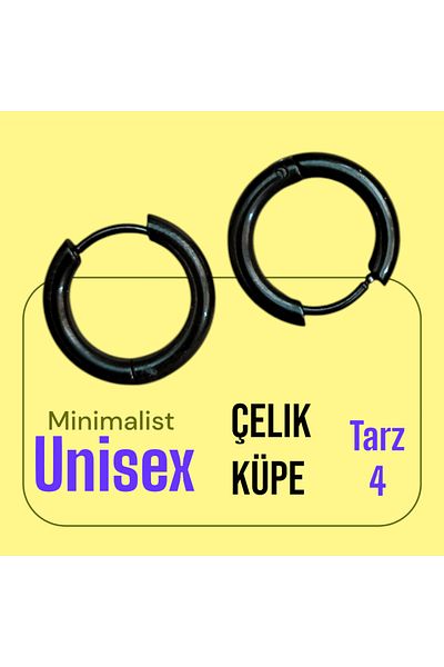Vira Black Steel Earrings - Minimalist Trend, Daily Use, 1 Pair Style 04
