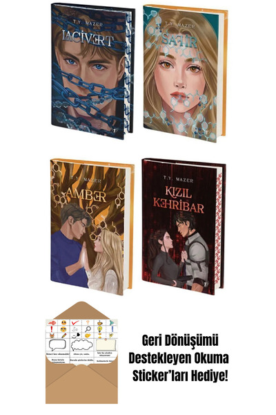Artemis Yayınları T. Y. Mazer Lacivert - Safir - Amber - Kızıl Kehribar 4 Kitap Set (Ciltli) + Okuma Sticker'ları