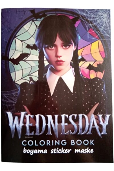 booddie Boyama Kitabı Wednesday Addams Stickerlı Boyanıcak  Sayfa Sayısı 16