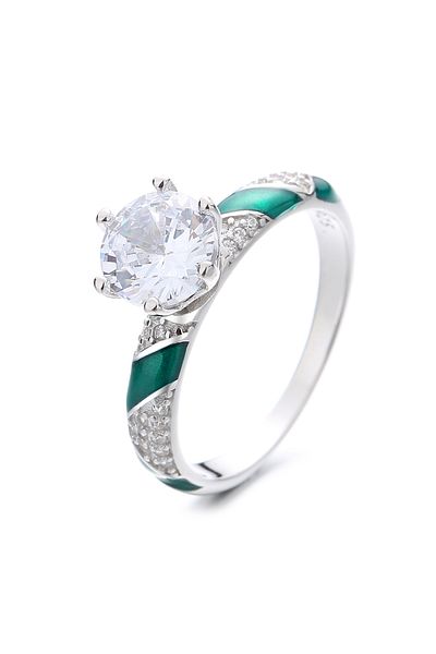 delis Inel Argint 925, Jw1323, Model Elegant Cu Piatra, Placat Cu Rodiu