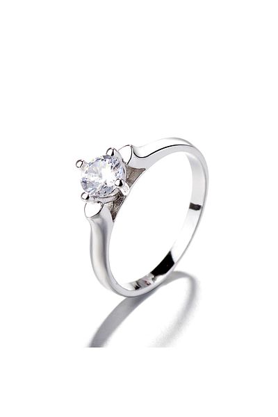 delis Inel Argint 925, Jw1393, Model Elegant Cu Piatra, Placat Cu Rodiu